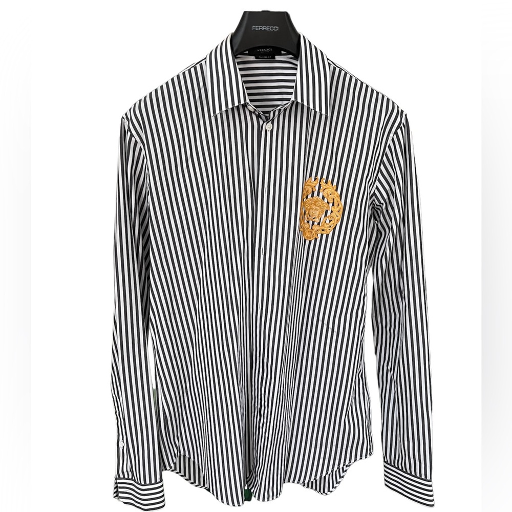 Versace varsity button down